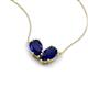 5 - Zemi 1.80 ctw Pear Shape Lab Grown Blue Sapphire (7x5 mm) Toi Et Moi Pendant Necklace 