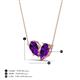 4 - Zemi 1.30 ctw Pear Shape Amethyst (7x5 mm) Toi Et Moi Pendant Necklace 
