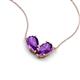 5 - Zemi 1.30 ctw Pear Shape Amethyst (7x5 mm) Toi Et Moi Pendant Necklace 