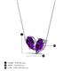 4 - Zemi 1.30 ctw Pear Shape Amethyst (7x5 mm) Toi Et Moi Pendant Necklace 