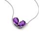 5 - Zemi 1.30 ctw Pear Shape Amethyst (7x5 mm) Toi Et Moi Pendant Necklace 