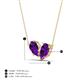 4 - Zemi 1.30 ctw Pear Shape Amethyst (7x5 mm) Toi Et Moi Pendant Necklace 
