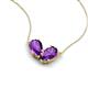 5 - Zemi 1.30 ctw Pear Shape Amethyst (7x5 mm) Toi Et Moi Pendant Necklace 