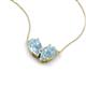5 - Zemi 1.20 ctw Pear Shape Aquamarine (7x5 mm) Toi Et Moi Pendant Necklace 