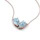 5 - Zemi 1.20 ctw Pear Shape Aquamarine (7x5 mm) Toi Et Moi Pendant Necklace 