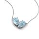 5 - Zemi 1.20 ctw Pear Shape Aquamarine (7x5 mm) Toi Et Moi Pendant Necklace 