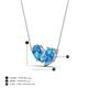 4 - Zemi 1.70 ctw Pear Shape Blue Topaz (7x5 mm) Toi Et Moi Pendant Necklace 