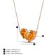 4 - Zemi 1.30 ctw Pear Shape Citrine (7x5 mm) Toi Et Moi Pendant Necklace 