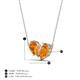 4 - Zemi 1.30 ctw Pear Shape Citrine (7x5 mm) Toi Et Moi Pendant Necklace 