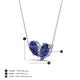 4 - Zemi 1.20 ctw Pear Shape Iolite (7x5 mm) Toi Et Moi Pendant Necklace 