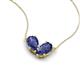 5 - Zemi 1.20 ctw Pear Shape Iolite (7x5 mm) Toi Et Moi Pendant Necklace 