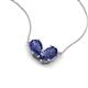 5 - Zemi 1.20 ctw Pear Shape Iolite (7x5 mm) Toi Et Moi Pendant Necklace 