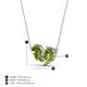 4 - Zemi 1.60 ctw Pear Shape Peridot (7x5 mm) Toi Et Moi Pendant Necklace 