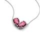 5 - Zemi 1.40 ctw Pear Shape Pink Tourmaline (7x5 mm) Toi Et Moi Pendant Necklace 