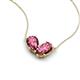 5 - Zemi 1.40 ctw Pear Shape Pink Tourmaline (7x5 mm) Toi Et Moi Pendant Necklace 