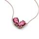 5 - Zemi 1.40 ctw Pear Shape Pink Tourmaline (7x5 mm) Toi Et Moi Pendant Necklace 