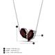 4 - Zemi 1.80 ctw Pear Shape Red Garnet (7x5 mm) Toi Et Moi Pendant Necklace 