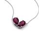 5 - Zemi 1.80 ctw Pear Shape Rhodolite Garnet (7x5 mm) Toi Et Moi Pendant Necklace 