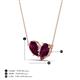 4 - Zemi 1.80 ctw Pear Shape Rhodolite Garnet (7x5 mm) Toi Et Moi Pendant Necklace 