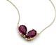 5 - Zemi 1.80 ctw Pear Shape Rhodolite Garnet (7x5 mm) Toi Et Moi Pendant Necklace 