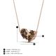 4 - Zemi 1.30 ctw Pear Shape Smoky Quartz (7x5 mm) Toi Et Moi Pendant Necklace 