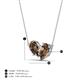 4 - Zemi 1.30 ctw Pear Shape Smoky Quartz (7x5 mm) Toi Et Moi Pendant Necklace 