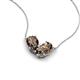 5 - Zemi 1.30 ctw Pear Shape Smoky Quartz (7x5 mm) Toi Et Moi Pendant Necklace 
