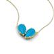 5 - Zemi 0.70 ctw Pear Shape Turquoise (7x5 mm) Toi Et Moi Pendant Necklace 