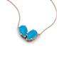 5 - Zemi 0.70 ctw Pear Shape Turquoise (7x5 mm) Toi Et Moi Pendant Necklace 