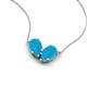 5 - Zemi 0.70 ctw Pear Shape Turquoise (7x5 mm) Toi Et Moi Pendant Necklace 
