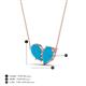 4 - Zemi 0.70 ctw Pear Shape Turquoise (7x5 mm) Toi Et Moi Pendant Necklace 