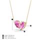 4 - Zemi 1.80 ctw Pear Shape Lab Grown Pink Sapphire (7x5 mm) Toi Et Moi Pendant Necklace 