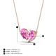 4 - Zemi 1.80 ctw Pear Shape Lab Grown Pink Sapphire (7x5 mm) Toi Et Moi Pendant Necklace 