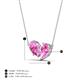 4 - Zemi 1.80 ctw Pear Shape Lab Grown Pink Sapphire (7x5 mm) Toi Et Moi Pendant Necklace 