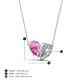 4 - Zemi 1.75 ctw Pear Shape Created Pink Sapphire and Moissanite (7x5 mm) Toi Et Moi Pendant Necklace 