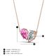 4 - Zemi 1.75 ctw Pear Shape Created Pink Sapphire and Moissanite (7x5 mm) Toi Et Moi Pendant Necklace 