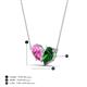 4 - Zemi 1.70 ctw Pear Shape Created Pink Sapphire and Lab Grown Emerald (7x5 mm) Toi Et Moi Pendant Necklace 