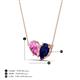 4 - Zemi 1.80 ctw Pear Shape Created Pink Sapphire and Lab Grown Blue Sapphire (7x5 mm) Toi Et Moi Pendant Necklace 