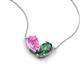 5 - Zemi 1.76 ctw Pear Shape Created Pink Sapphire and Created Alexandrite (7x5 mm) Toi Et Moi Pendant Necklace 