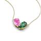 5 - Zemi 1.76 ctw Pear Shape Created Pink Sapphire and Created Alexandrite (7x5 mm) Toi Et Moi Pendant Necklace 