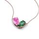 5 - Zemi 1.76 ctw Pear Shape Created Pink Sapphire and Created Alexandrite (7x5 mm) Toi Et Moi Pendant Necklace 