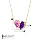 4 - Zemi 1.55 ctw Pear Shape Created Pink Sapphire and Amethyst (7x5 mm) Toi Et Moi Pendant Necklace 