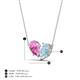 4 - Zemi 1.50 ctw Pear Shape Created Pink Sapphire and Aquamarine (7x5 mm) Toi Et Moi Pendant Necklace 