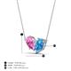 4 - Zemi 1.75 ctw Pear Shape Created Pink Sapphire and Blue Topaz (7x5 mm) Toi Et Moi Pendant Necklace 