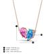 4 - Zemi 1.75 ctw Pear Shape Created Pink Sapphire and Blue Topaz (7x5 mm) Toi Et Moi Pendant Necklace 