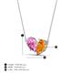 4 - Zemi 1.55 ctw Pear Shape Created Pink Sapphire and Citrine (7x5 mm) Toi Et Moi Pendant Necklace 