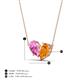 4 - Zemi 1.55 ctw Pear Shape Created Pink Sapphire and Citrine (7x5 mm) Toi Et Moi Pendant Necklace 
