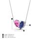 4 - Zemi 1.50 ctw Pear Shape Created Pink Sapphire and Iolite (7x5 mm) Toi Et Moi Pendant Necklace 