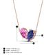 4 - Zemi 1.50 ctw Pear Shape Created Pink Sapphire and Iolite (7x5 mm) Toi Et Moi Pendant Necklace 