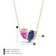 4 - Zemi 1.50 ctw Pear Shape Created Pink Sapphire and Iolite (7x5 mm) Toi Et Moi Pendant Necklace 
